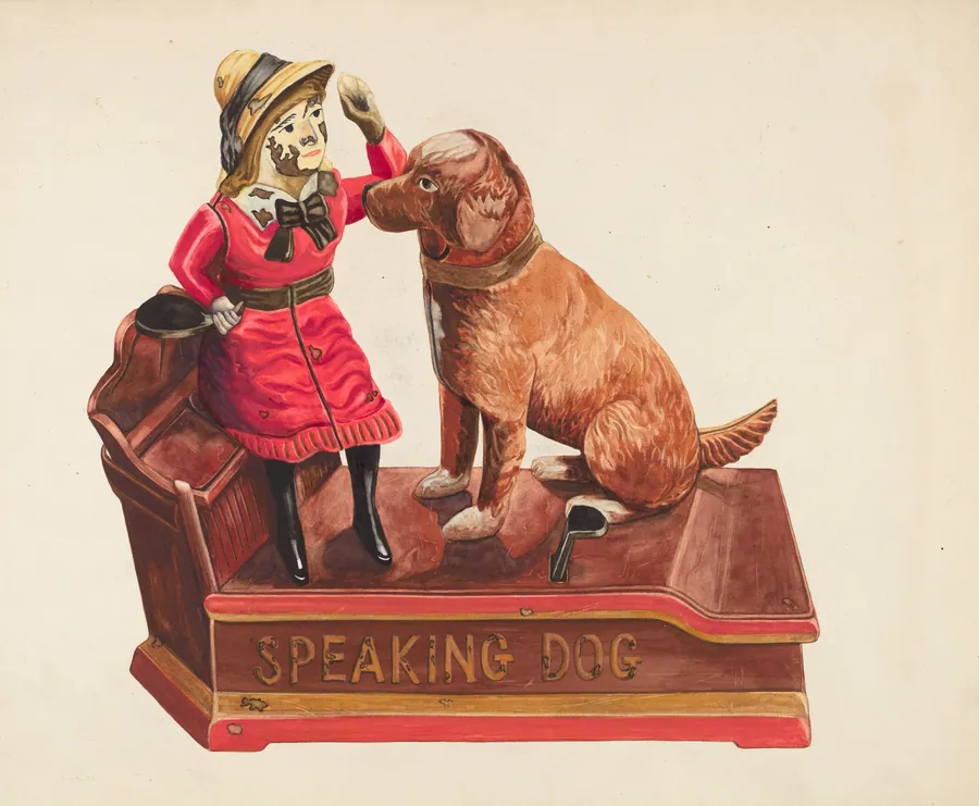 Speaking Dog Mechanical Bank by Einar Heiberg