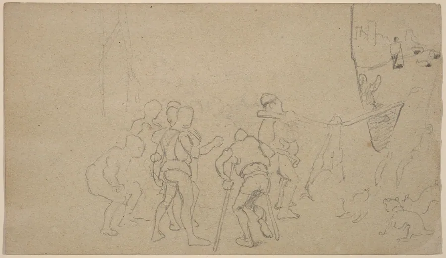 Village Scene by Elihu Vedder