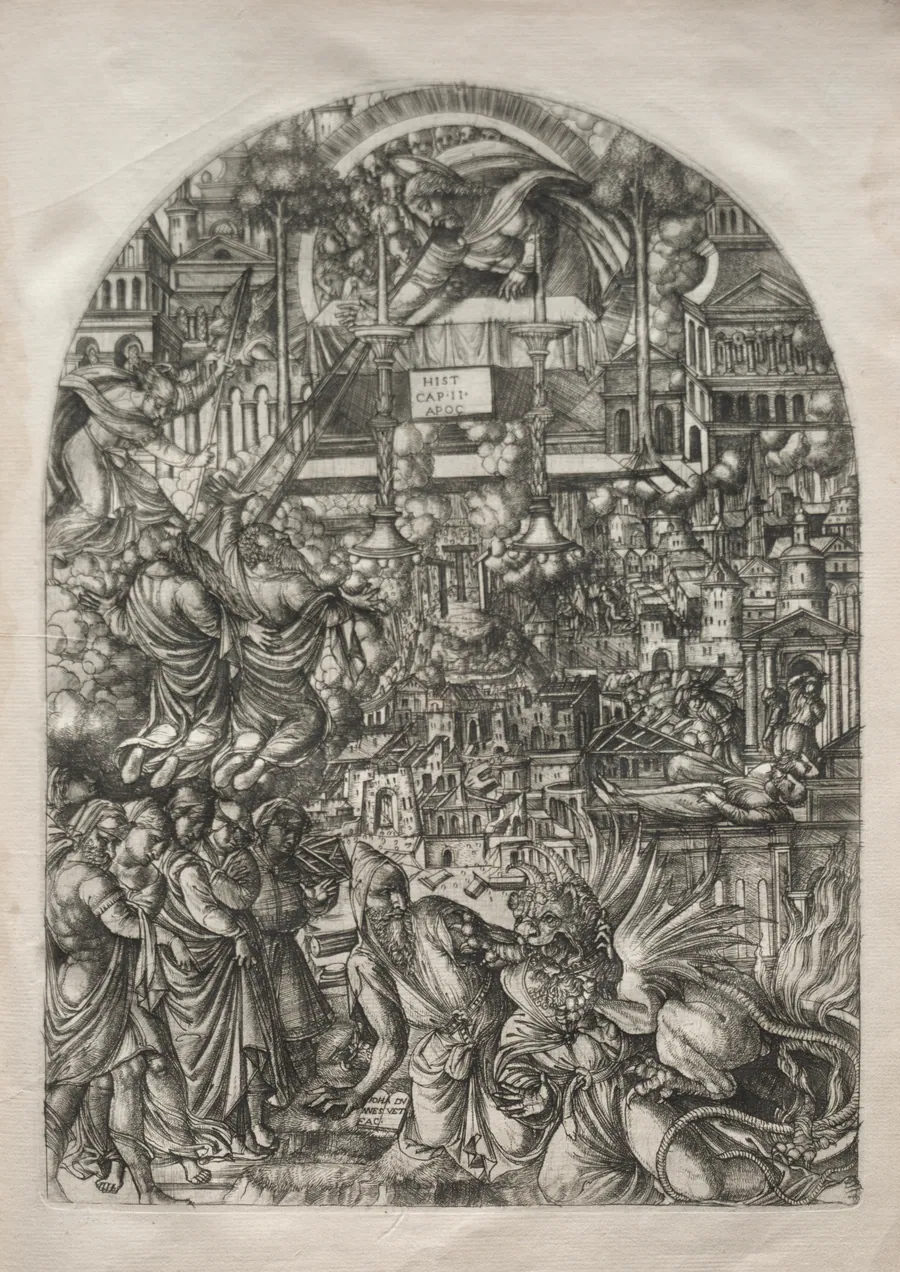 The Apocalypse:  The Measurement of the Temple by Jean Duvet
