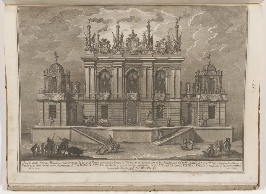 The Seconda Macchina for the Chinea of 1775: A Bull-fight by Giuseppe Vasi