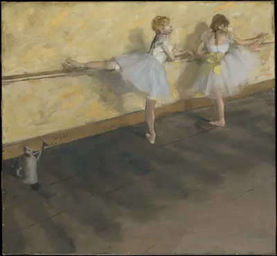 Dancers Practicing at the Barre