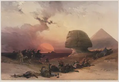 Egypt and Nubia, Volume III:  Approach of the Simoon-Desert at Gizeh