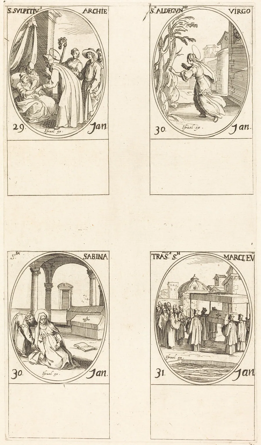 St. Sulpicius; St. Aldegondes; St. Sabina; The Calling of St. Mark by Jacques Callot