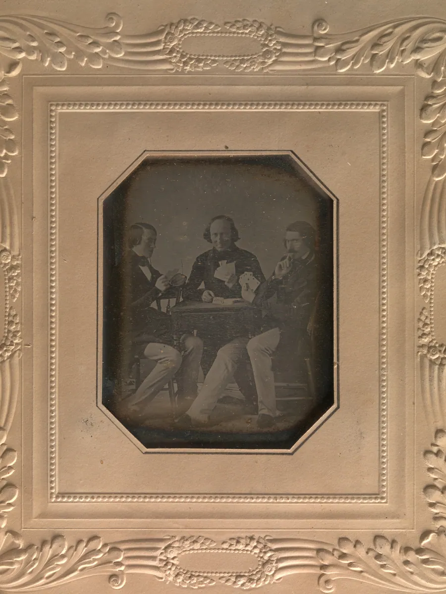 Three Men Playing Cards by W. & F. Langenheim
