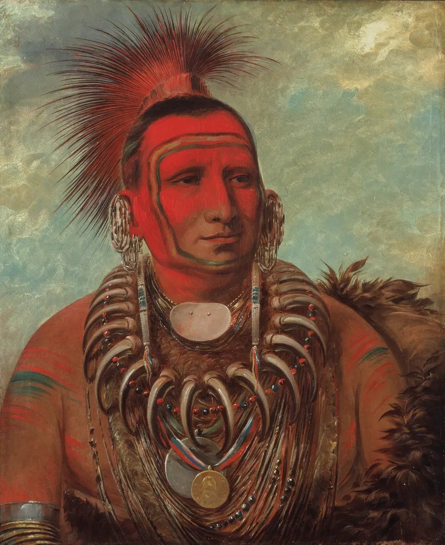 Shon-ta-yi-ga, Little Wolf, a Famous Warrior by George Catlin, born Wilkes-Barre, PA 1796-died Jersey City, NJ 1872