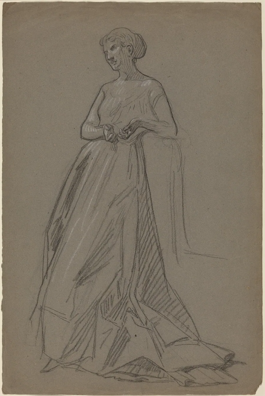 Standing Woman Leaning on Her Elbow by French 19th Century