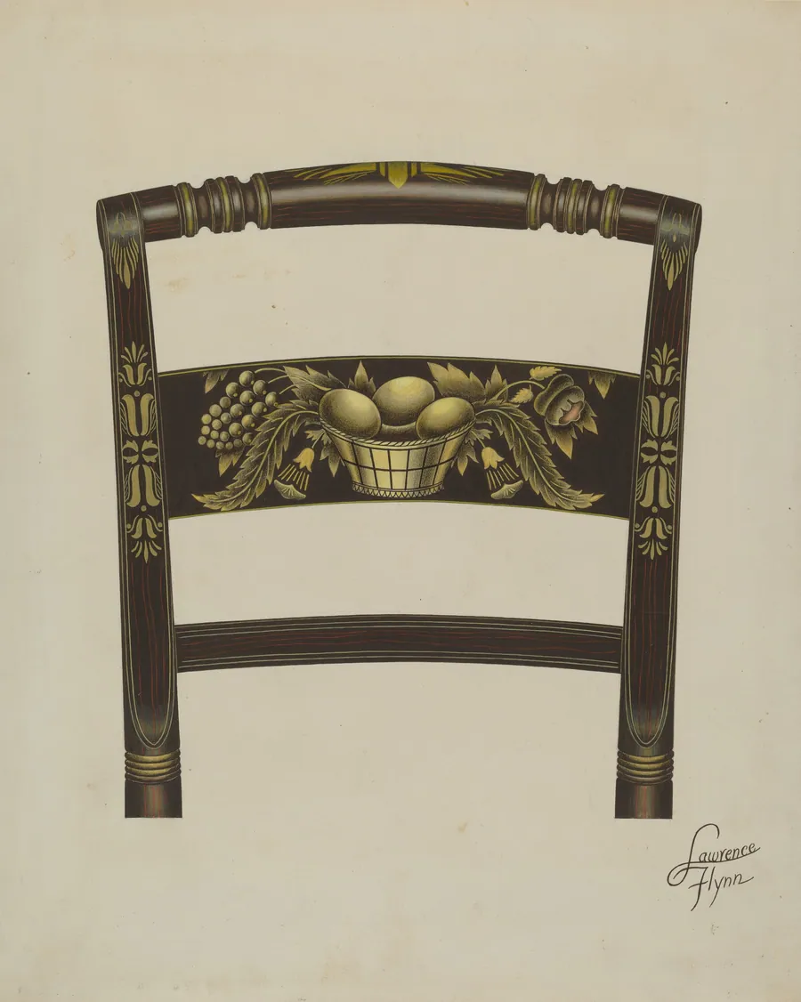 Design on Back of Hitchcock Chair by Lawrence Flynn