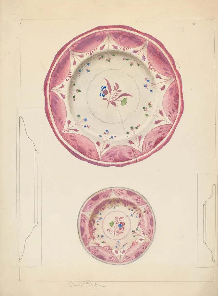 Pie Plate and Cup Plate by Cora Parker