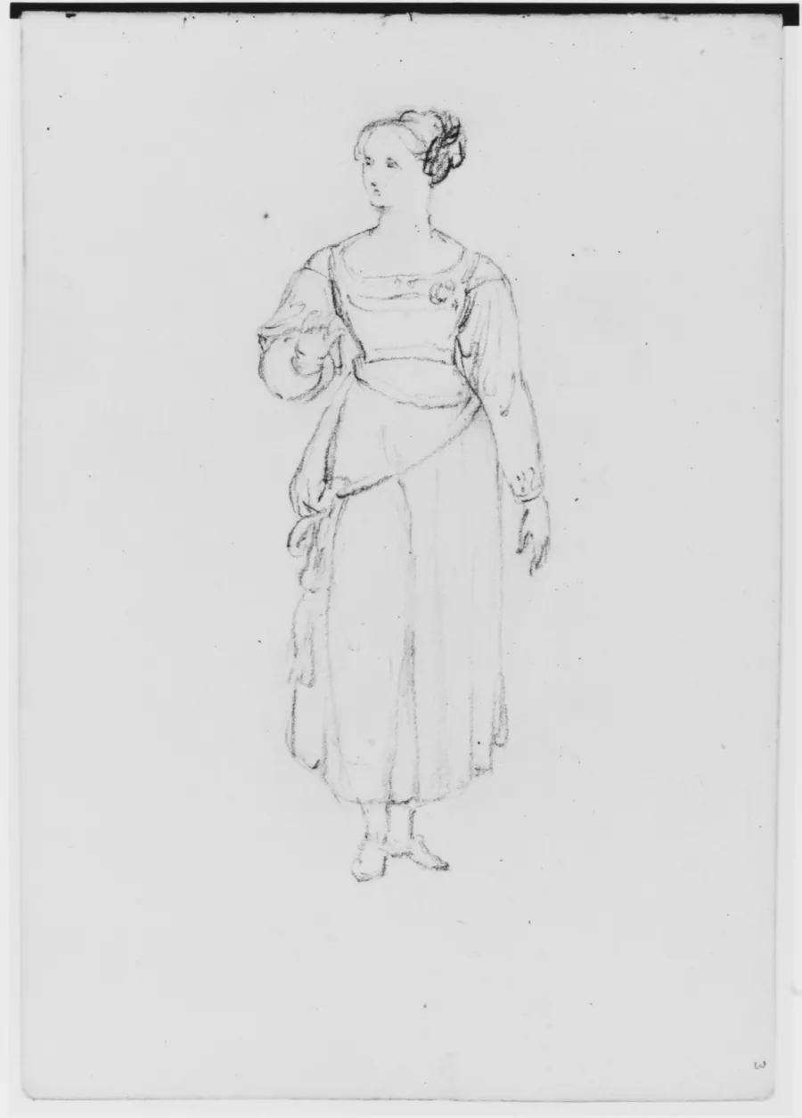 Single Female Figure (from Sketchbook) by Asher Brown Durand