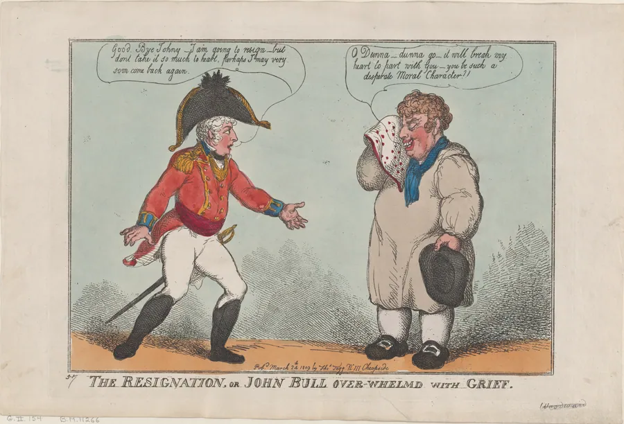The Resignation, or John Bull Over-Whelmed with Grief by Thomas Tegg
