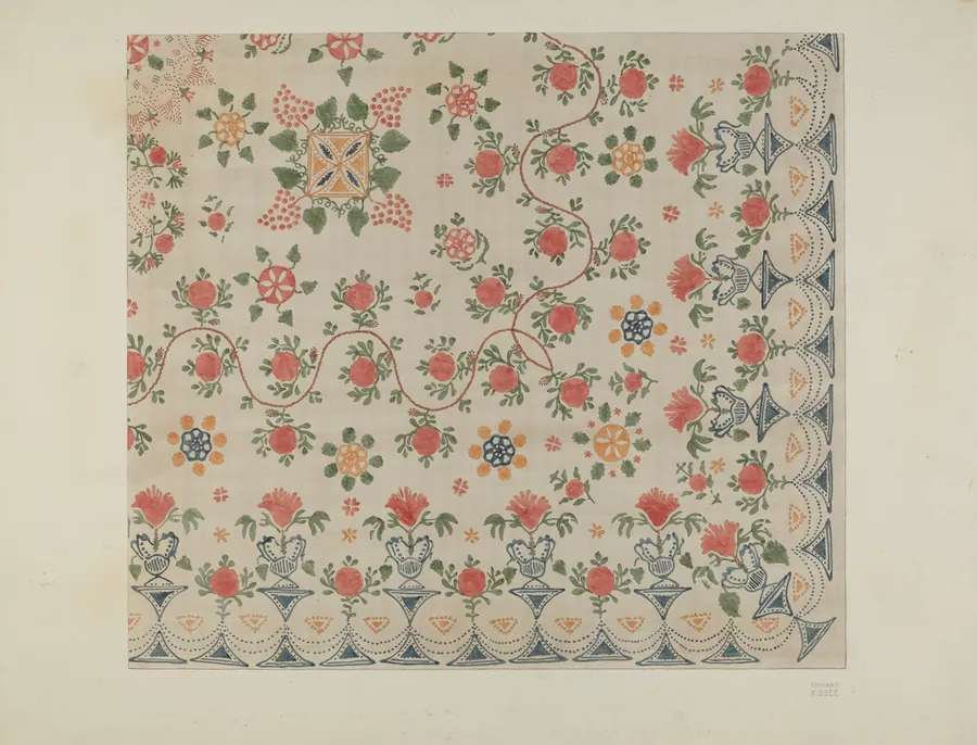Printed Bedspread by Edward Kibbee