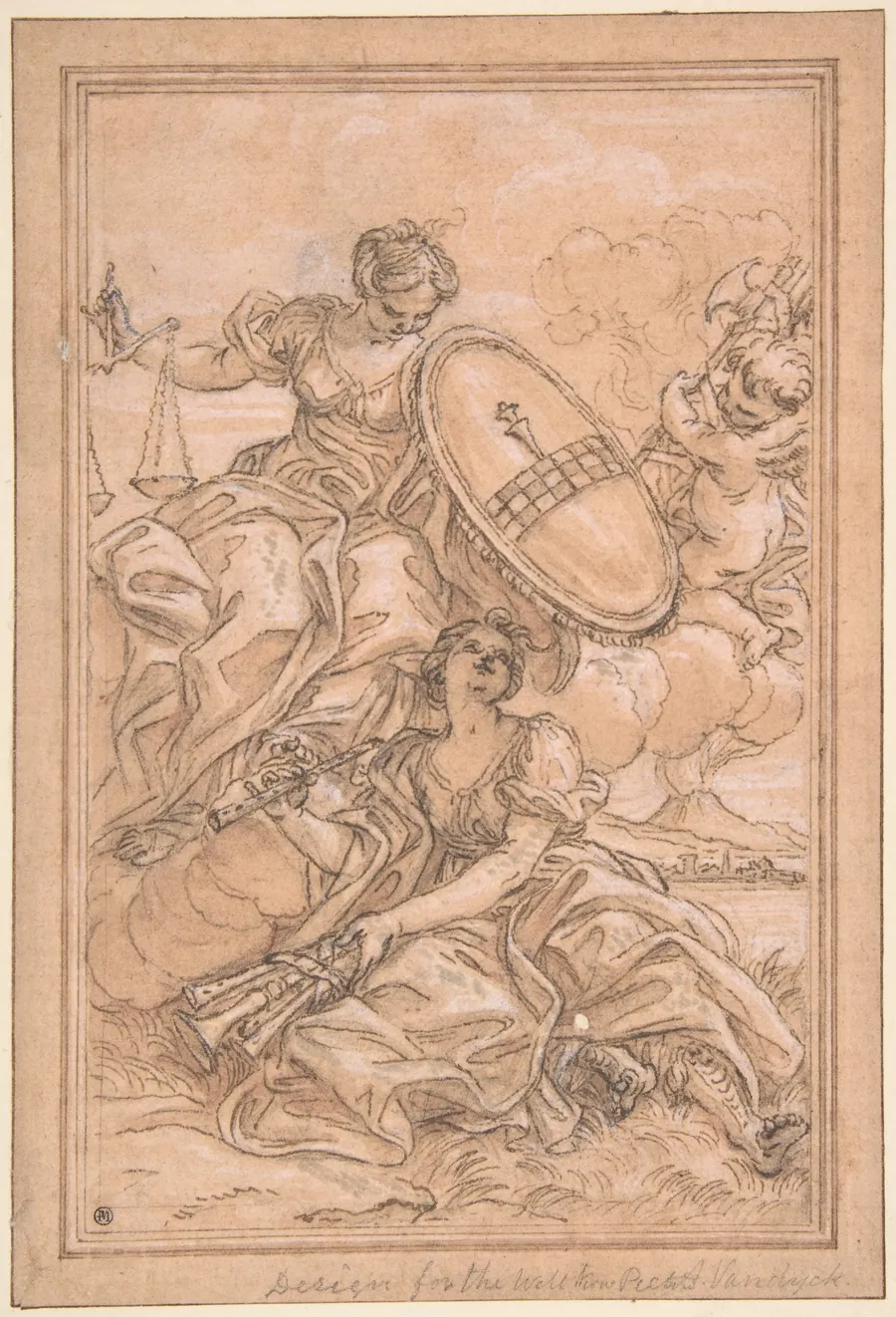Allegorical Composition: Music and Justice with the Spinola Arms by Giovanni Battista Gaulli (Il Baciccio)