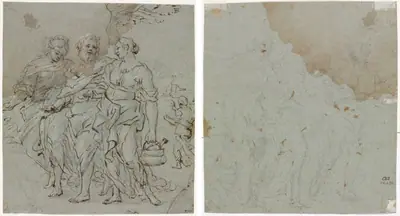 Lot and His Daughters (recto); Sketch for Lot and His Daughters (verso)