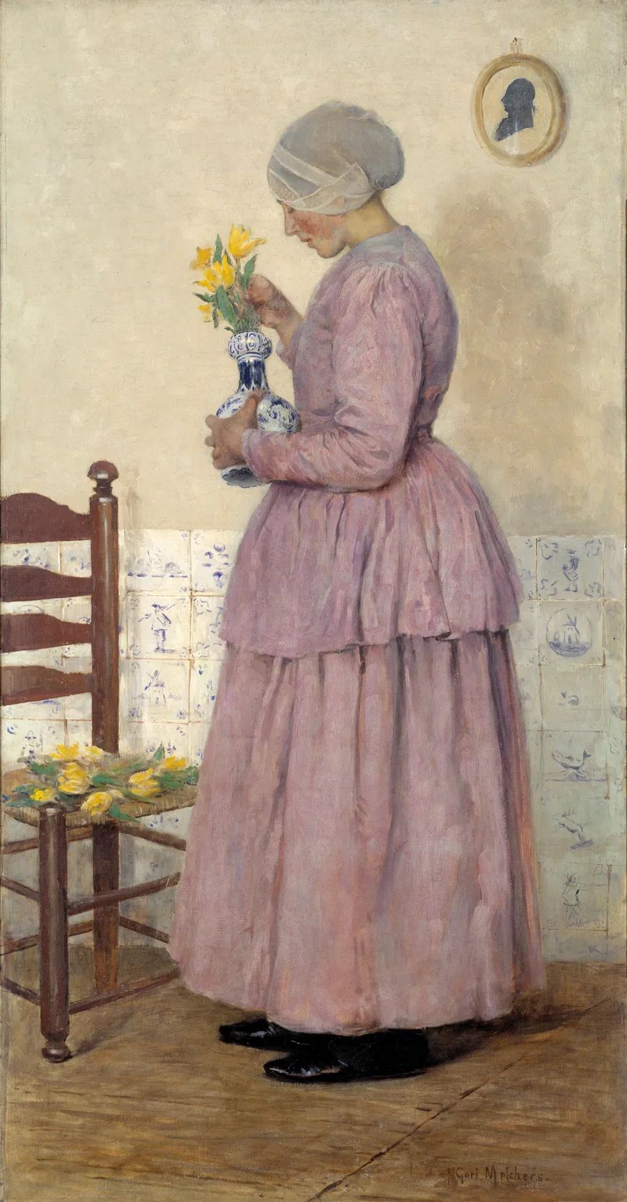 Arranging the Tulips by Gari Melchers, born Detroit MI 1860-died Falmouth, VA 1932