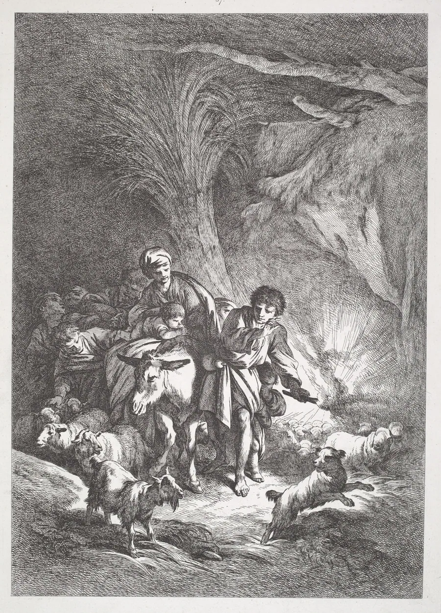 The Flight into Egypt by Jean-Baptiste Hüet