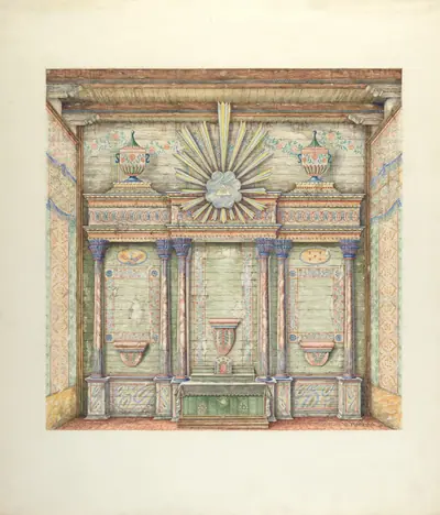 Decorations on Reredos and Sanctuary Walls