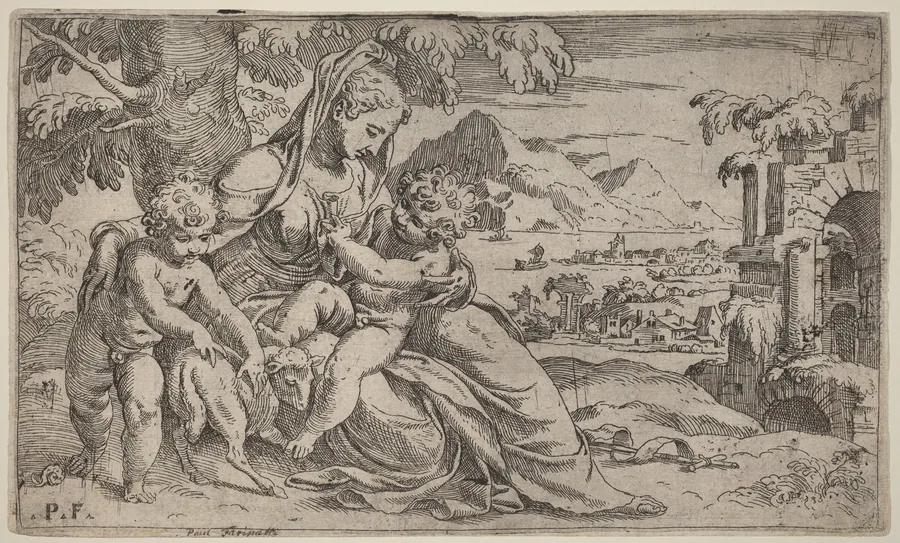 Madonna and Child with John the Baptist by Orazio Farinati