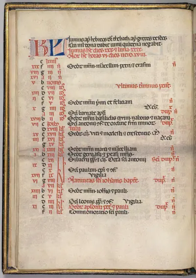 Missale: Fol. 5v: June Calendar Page