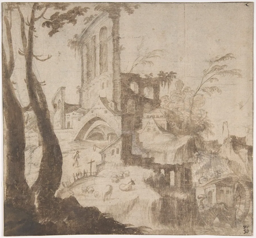 Imaginary Hilly Landscape with Ruins by Paul Bril