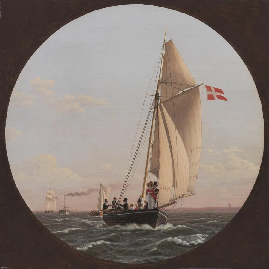 En sejlads til Charlottenlund by C.W. Eckersberg