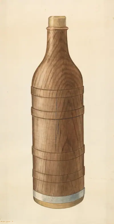 Wooden Wine Bottle