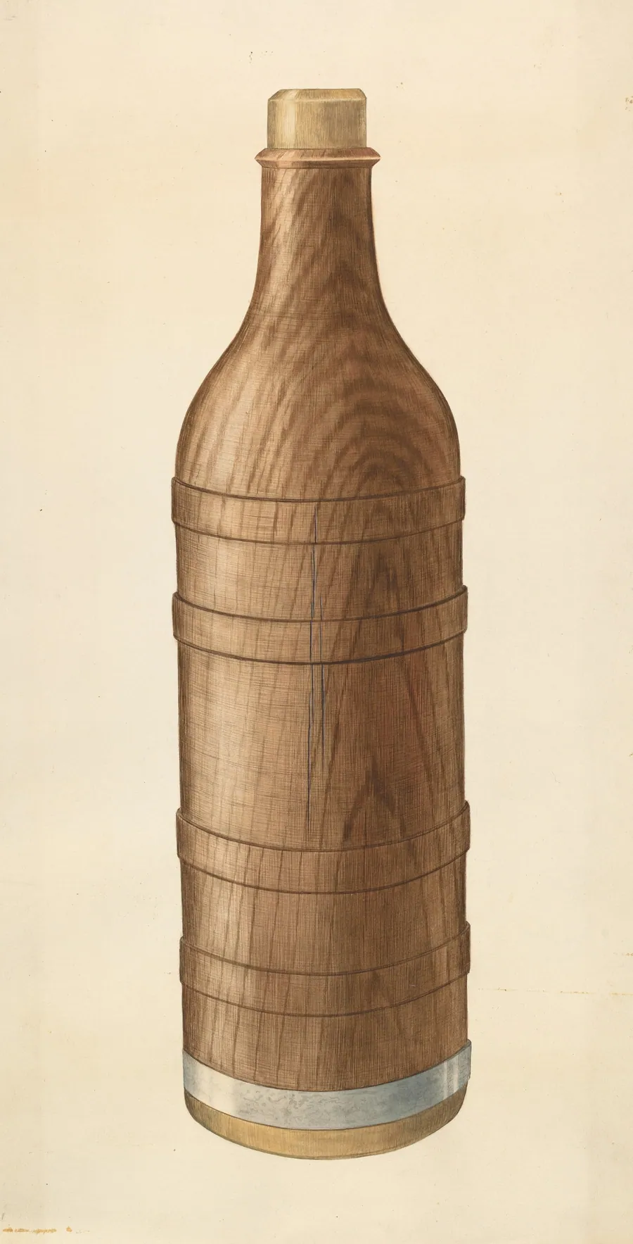 Wooden Wine Bottle by Wilbur M Rice