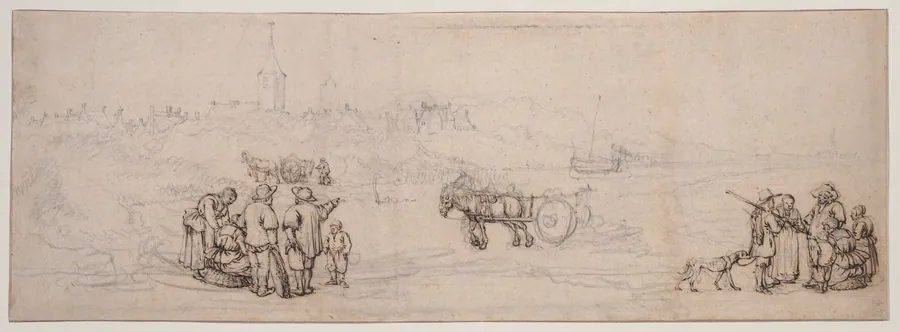 Dune Scene with Peasant Figures by Willem van de Velde