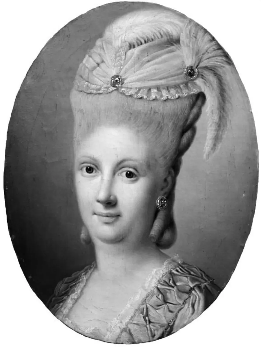 Dameportræt fra Christian VII's tid by Ubekendt