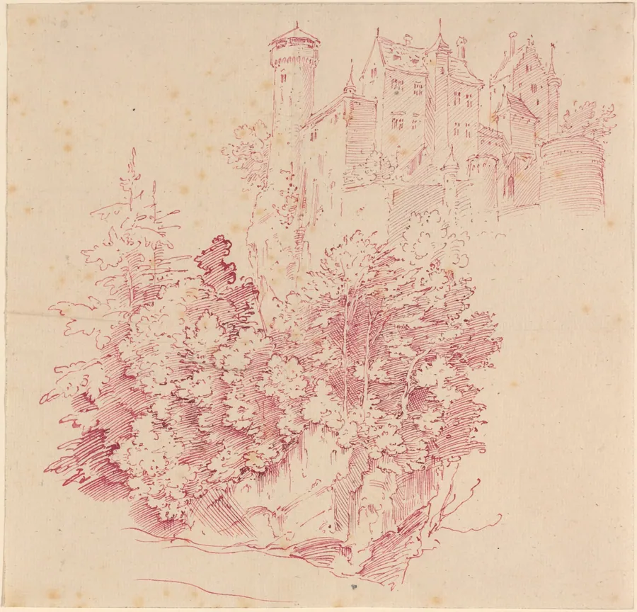 Fortified Castle on a High Cliff by Moritz von Schwind