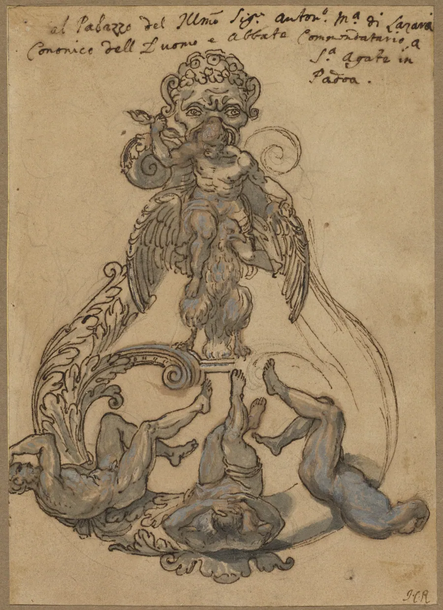 Door Knocker with Zeus Vanguishing Giants by Italian 18th Century