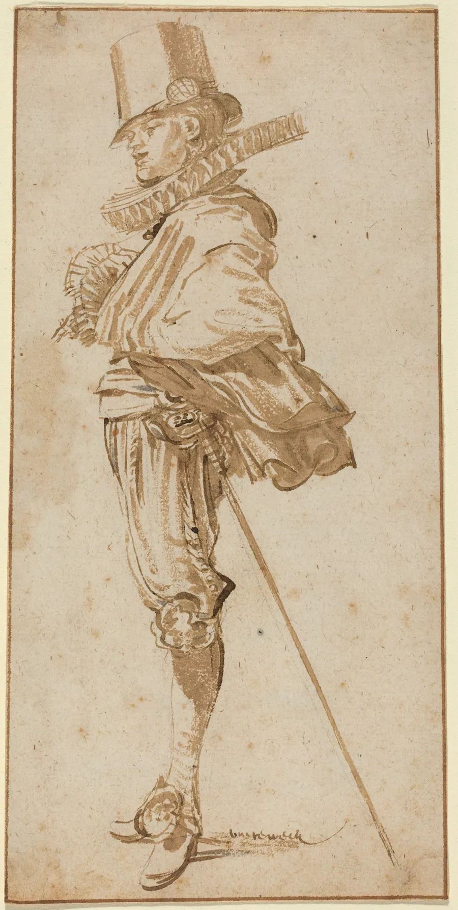 Standing Cavalier Wearing a Sword by Willem Buytewech