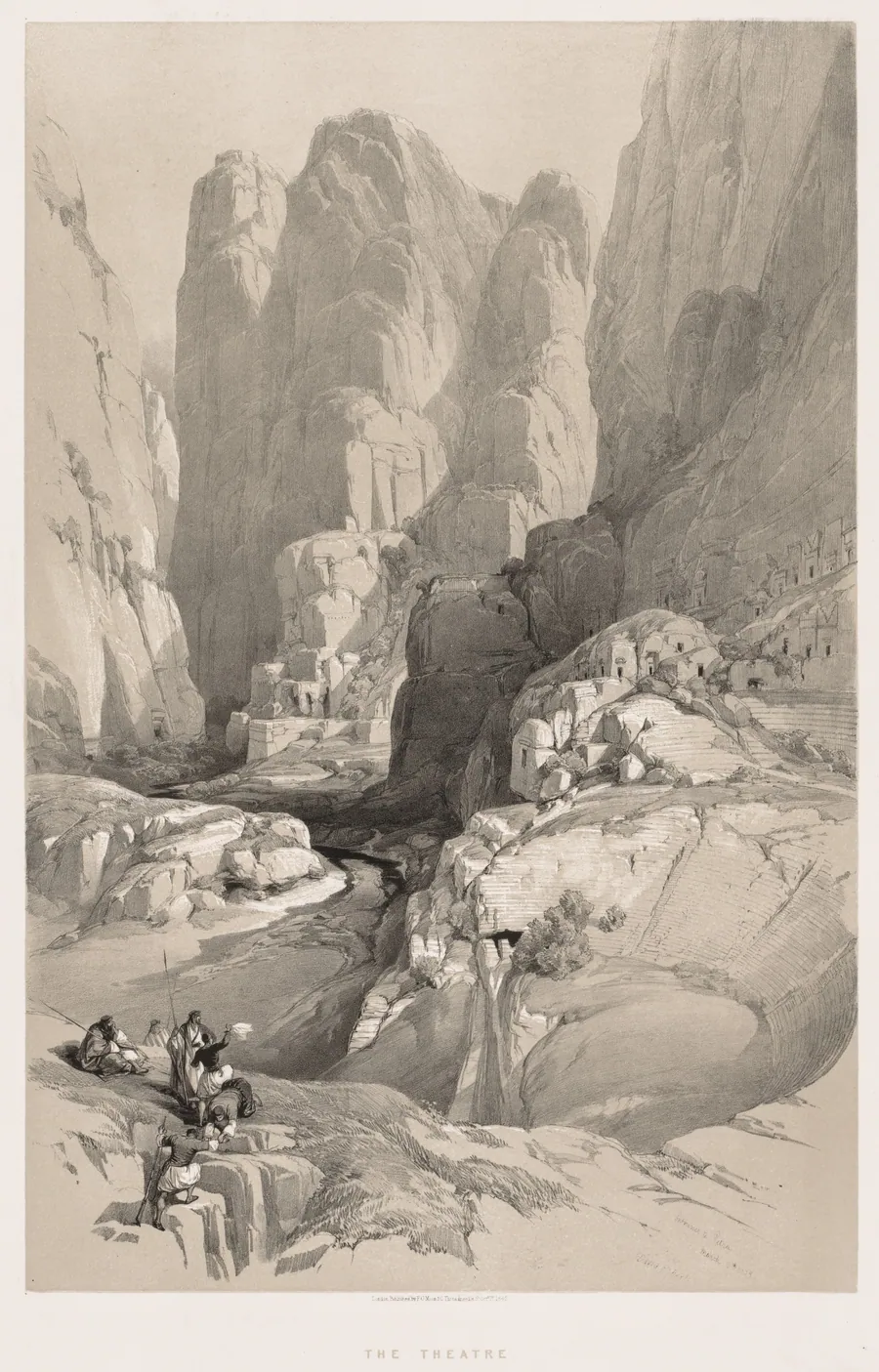 The Holy Land, Syria, Idumea, Arabia, Egypt & Nubia (Vol. III): Entrance to Petra by Louis Haghe