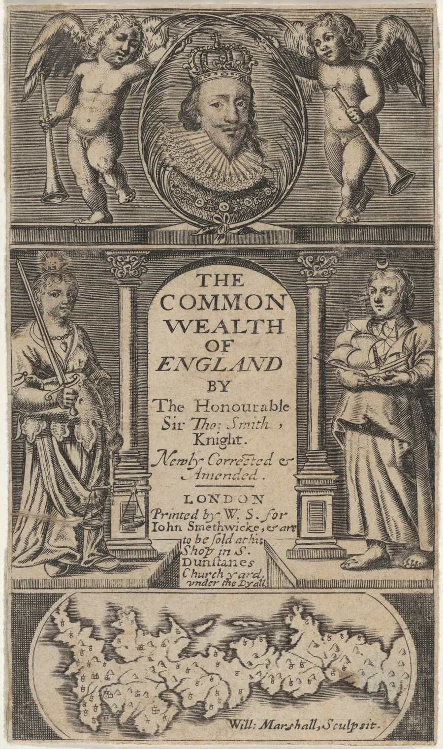 Title Page to Sir Thomas Smith, The Commonwealth of England by William Marshall