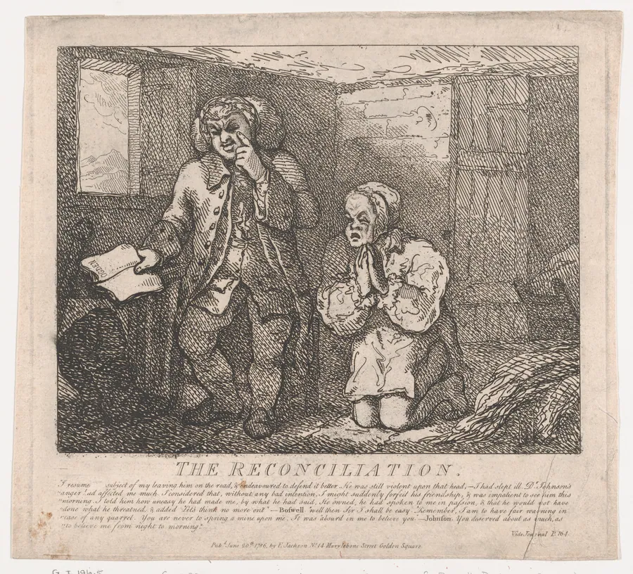 The Reconciliation (Picturesque Beauties of Boswell, Part the Second) by Samuel Johnson