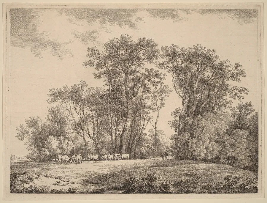 A Meadow with Cattle at the Edge of a Wood by Martin von Molitor
