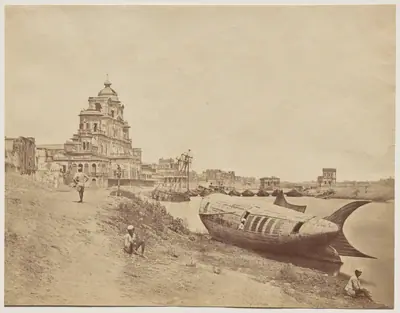 Chutter Manzil Palace, with the King's Boat in the Shape of a Fish