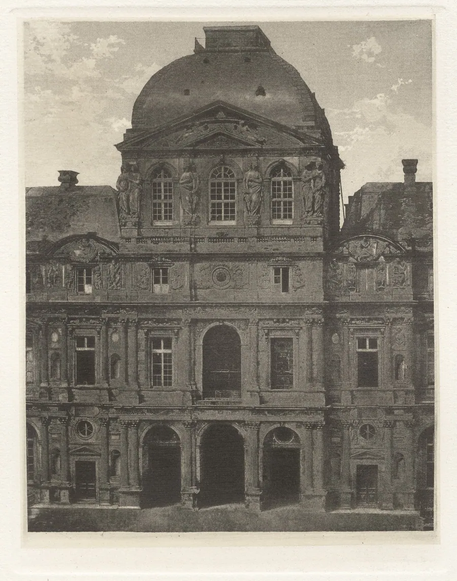 Planche VII – Le Louvre, Pavillon de l'Horloge (Plate VII – The Louvre, Pavilion of the Clock) by Charles Nègre
