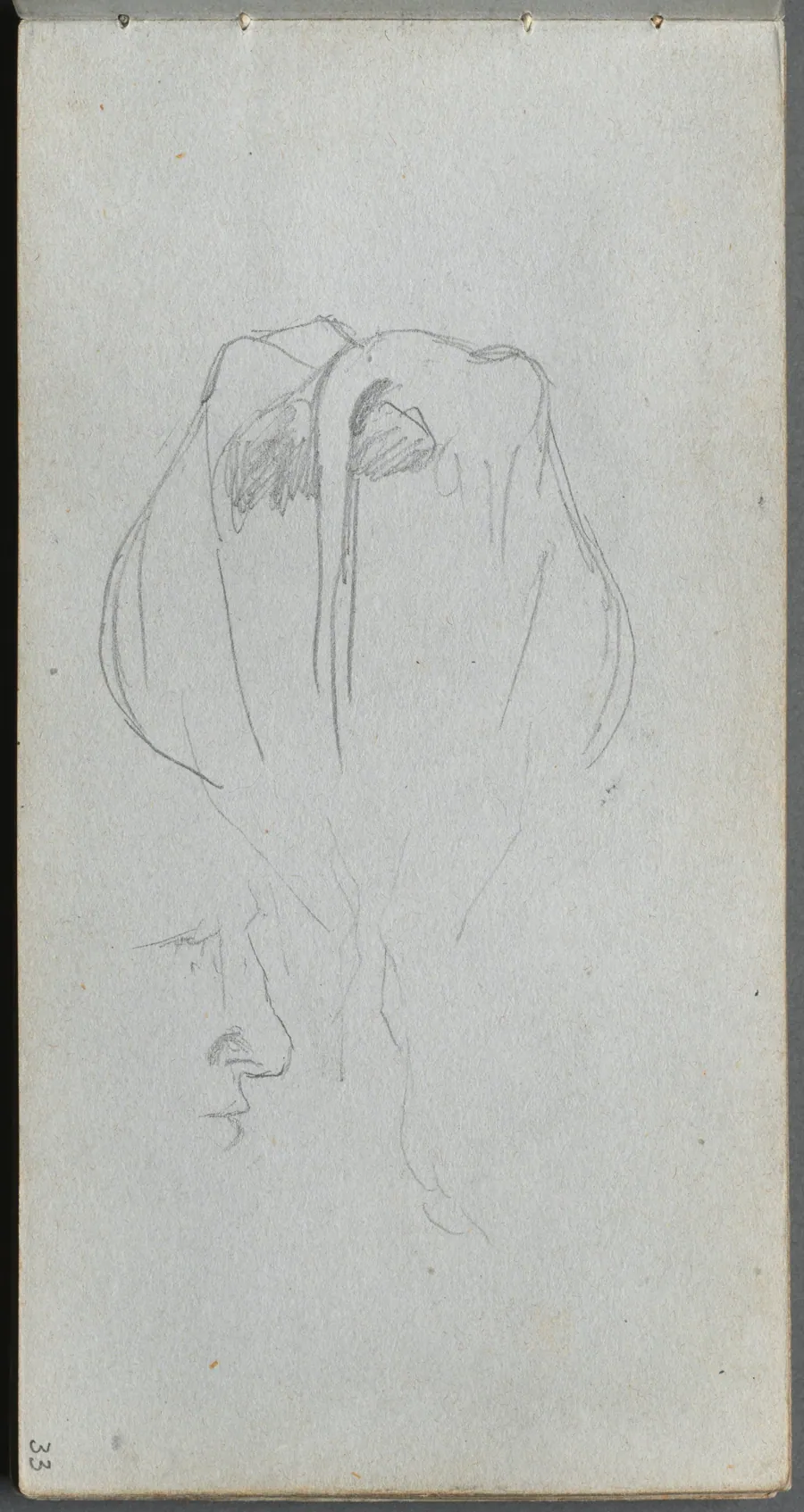 Sketchbook, page 33: Study of a Cow from Behind and Profile Study by Ernest Meissonier