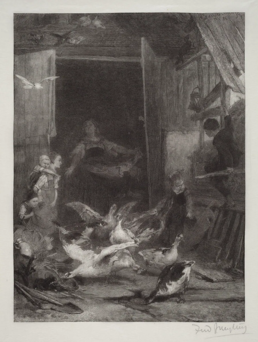 Untitled (Farm Scene) by Frederick Juengling