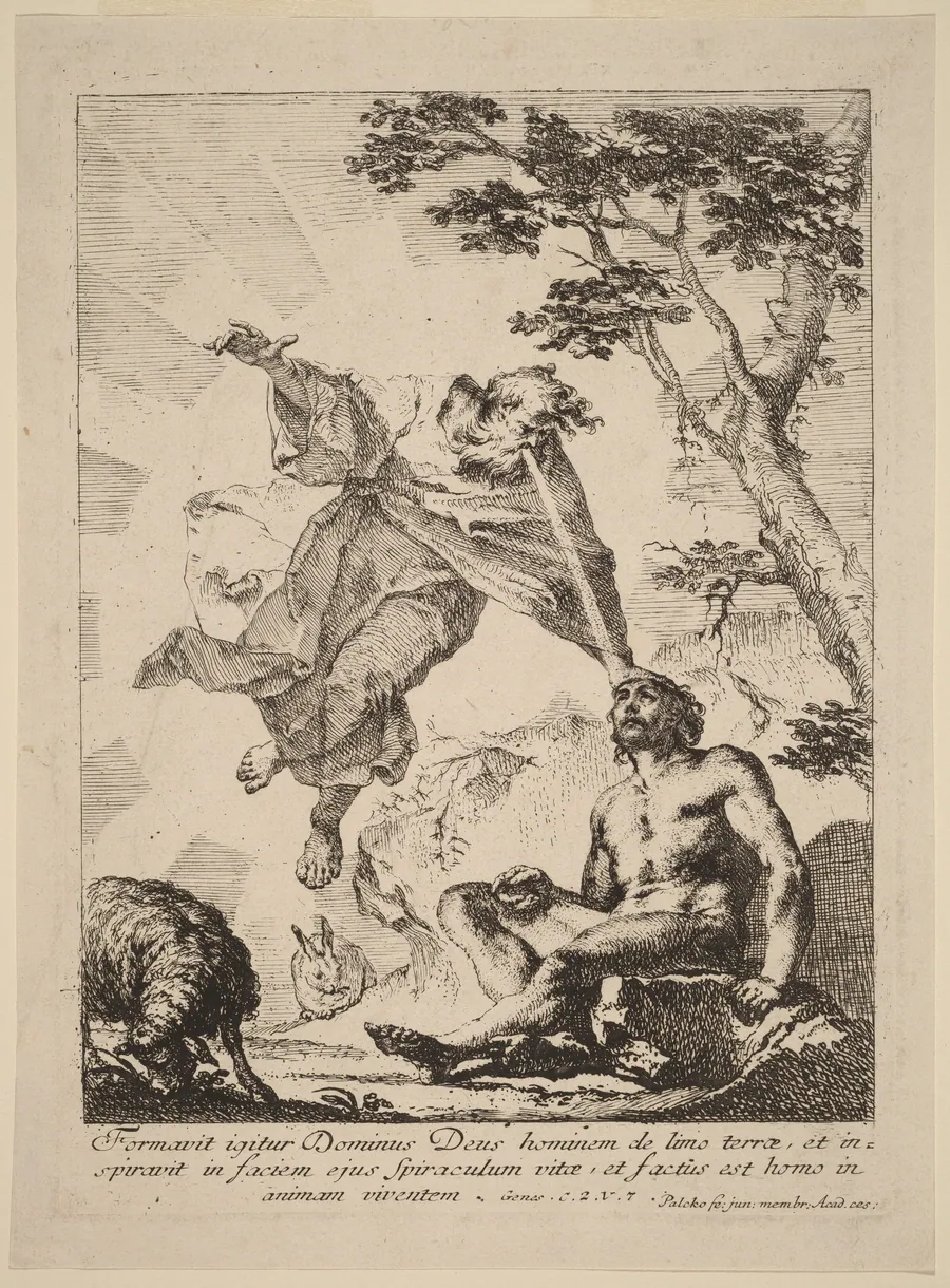 God Breathing Life into Adam by Franz Karl Palko