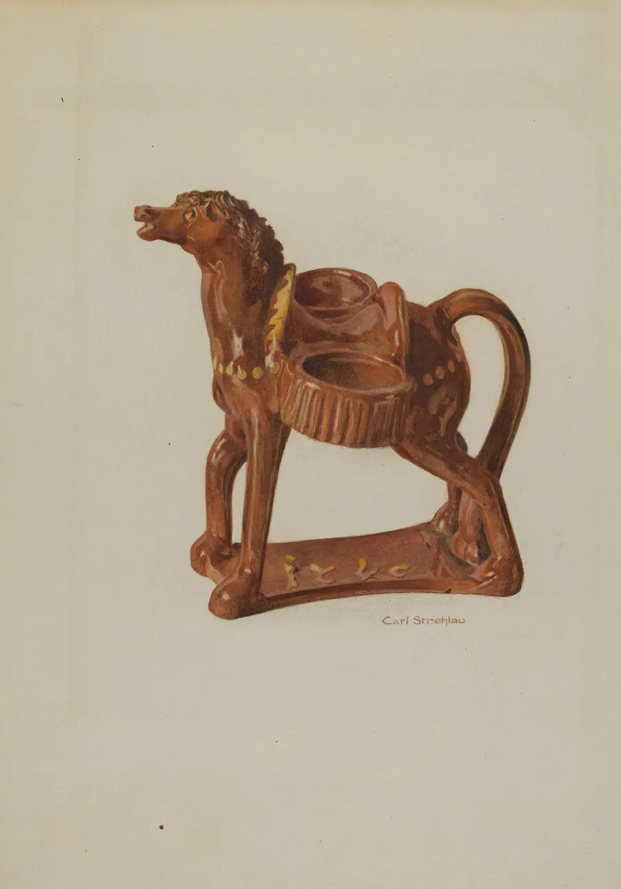 Pa. German Ceramic Horse by Carl Strehlau