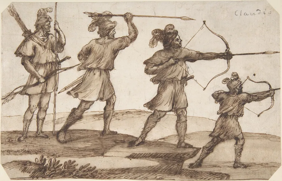 Three Archers and a Figure with a Spear by Claude Lorrain (Claude Gellée)