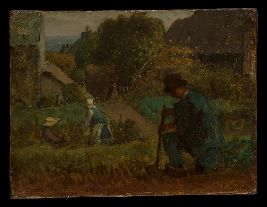 Garden Scene by Jean-François Millet