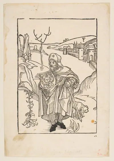 Gerson as a Pilgrim, frontispiece to Gersonis Opera, 1489