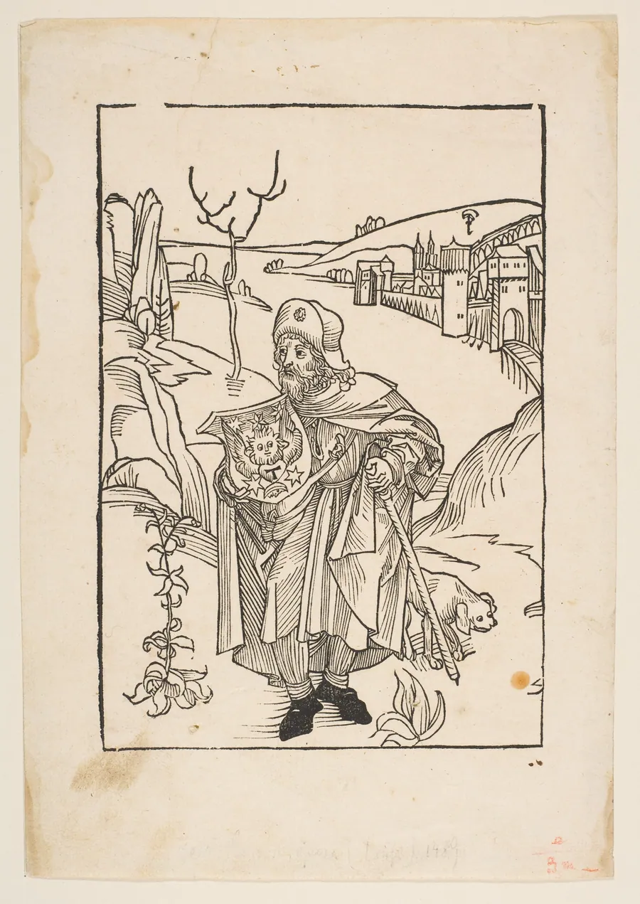 Gerson as a Pilgrim, frontispiece to Gersonis Opera, 1489 by Albrecht Dürer