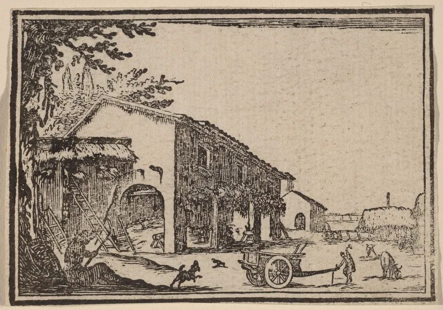 Courtyard of a Farm by Edouard Eckman