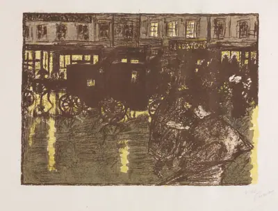 Street at Evening in the Rain