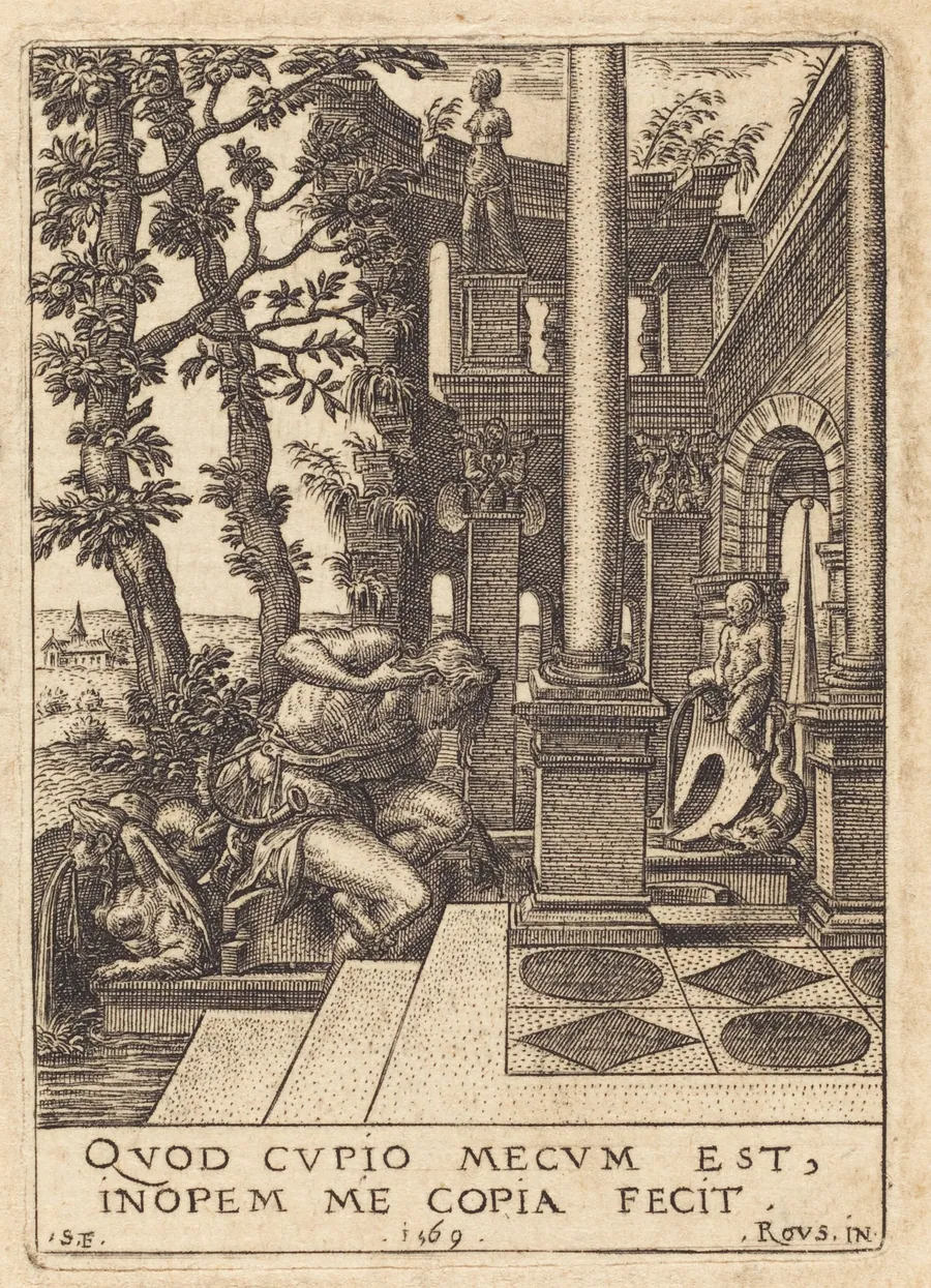 Narcissus at the Fountain by Etienne Delaune