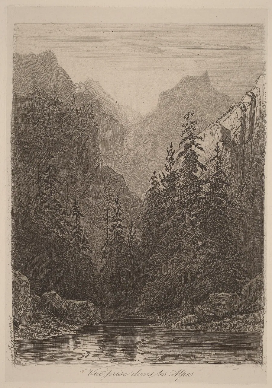 Vue prise dans les Alpes by Alexandre Calame
