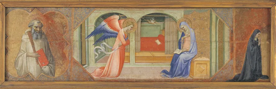 Skt. Benedikt - Bebudelsen - En knælende nonne by Lippo di Andrea